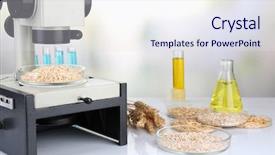  Presentation with biochemistry - Cool new PPT theme with microbiological testing for food quality backdrop and a sky blue colored foreground