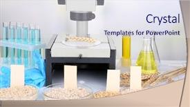  Presentation with food laboratory - Theme featuring microbiological testing for food quality background and a sky blue colored foreground