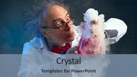  Presentation with chemist - Cool new presentation theme with microbiology - chemist crazy about his experiment backdrop and a seafoam green colored foreground