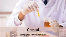  Presentation with chemist - Beautiful presentation theme featuring microbiology - chemist in the lab checking backdrop and a lemonade colored foreground