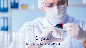  Presentation with scientist - PPT layouts enhanced with microbiology - female scientist researcher conducting background and a sky blue colored foreground