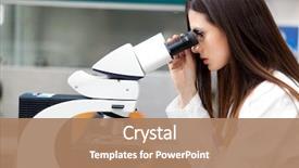  Presentation with laboratory microbiology - Beautiful presentation design featuring microbiology - female scientist working backdrop and a coral colored foreground