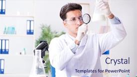  Presentation with food microbiology - Colorful theme enhanced with microbiology - food scientist testing new stuff backdrop and a sky blue colored foreground