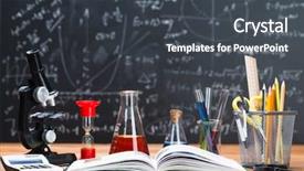  Presentation with tubes - Presentation theme with microbiology - school supplies tubes with chemical background and a dark gray colored foreground