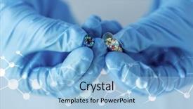  Presentation with laboratory microbiology - Beautiful slide set featuring microbiology antibiotics - science chemistry biology medicine backdrop and a light blue colored foreground