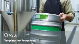  Presentation with work life balance scales business - Theme featuring microbrewery-worker-carrying-heavy-keg background and a gray colored foreground
