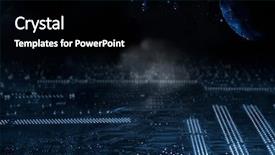  Presentation with circuit - Slide deck with microchip design - computers circuit-board and space technology background and a black colored foreground