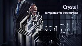  Presentation with engineering - Slide set having microchip design - it and engineering background and a  colored foreground