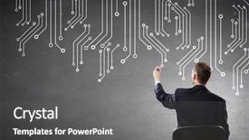  Presentation with engineering - Audience pleasing PPT theme consisting of microchip design - it and engineering backdrop and a  colored foreground