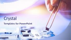  Presentation with engineering - Presentation featuring microchip installed on the main background and a sky blue colored foreground