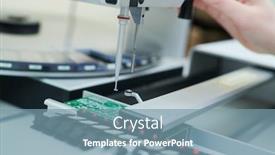  Presentation with machine operator - Theme having microchip-semiconductor-manufacturing-operator background and a seafoam green colored foreground