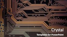  Presentation with computer motherboard - Amazing presentation theme having microcircuit motherboard computer and electronics backdrop and a  colored foreground