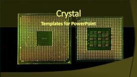  Presentation with microcontroller chip - Colorful theme enhanced with microcontroller chip - central microprocessors for a computer backdrop and a tawny brown colored foreground