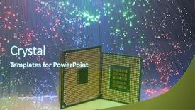  Presentation with microcontroller chip - Theme consisting of microcontroller chip - central microprocessors for a computer background and a ocean colored foreground