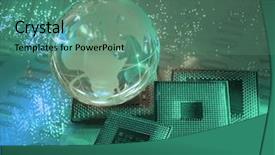  Presentation with microcontroller chip - Amazing theme having microcontroller chip - central microprocessors for a computer backdrop and a ocean colored foreground