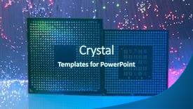  Presentation with microcontroller chip - Presentation theme enhanced with microcontroller chip - central microprocessors for a computer background and a ocean colored foreground