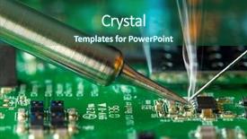  Presentation with electronic components - Presentation having microelectronics - repair of electronic components background and a ocean colored foreground