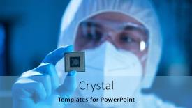  Presentation with motherboard - Slide set enhanced with microelectronics-engineer-works background and a light blue colored foreground