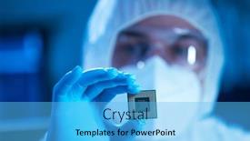  Presentation with electronic engineer - Presentation theme with microelectronics-engineer-works background and a light blue colored foreground