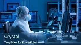  Presentation with electronic engineer - Beautiful presentation featuring microelectronics-engineer-works backdrop and a ocean colored foreground