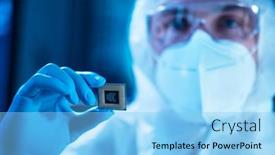  Presentation with electronic engineer - Colorful presentation design enhanced with microelectronics-engineer-works backdrop and a light blue colored foreground