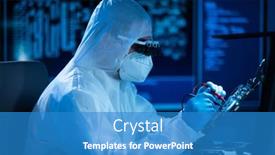  Presentation with electronic engineer - Colorful PPT layouts enhanced with microelectronics-engineer-works backdrop and a teal colored foreground