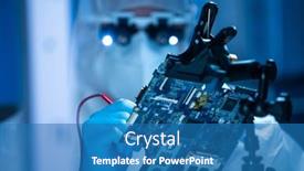  Presentation with motherboard - Theme featuring microelectronics-engineer-works background and a teal colored foreground