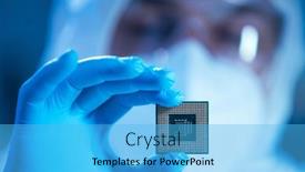  Presentation with motherboard - PPT layouts consisting of microelectronics-engineer-works background and a light blue colored foreground