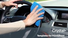  Presentation with car cleaning - Slides having flowerbed with automatic watering system background and a  colored foreground.