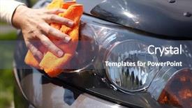  Presentation with car cleaning - Cool new slides with microfiber cloth cleaning car backdrop and a ocean colored foreground