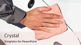  Presentation with car wash - Theme with microfiber cloth on the car background and a lemonade colored foreground