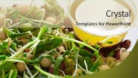  Presentation with health diet - Slide deck featuring microgreens salad with green fresh shoots health and diet background and a lemonade colored foreground