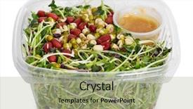  Presentation with health diet - Slide deck enhanced with microgreens salad with green fresh background and a mint green colored foreground