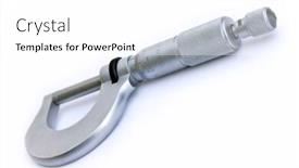  Presentation with vernier caliper bearing isolated - Presentation with micrometer-caliper-gauge-isolated background and a white colored foreground