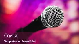  Presentation with disco - Slide deck featuring microphone against purple disco background background and a violet colored foreground