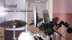  Presentation with radio news - Presentation enhanced with microphone at radio station background and a lemonade colored foreground