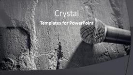  Presentation with music production - Presentation having microphone-background-on-stone-textured background and a gray colored foreground