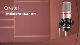  Presentation with radio news - Amazing slide deck having microphone in radio station backdrop and a violet colored foreground