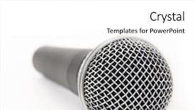  Presentation with microphone - Theme enhanced with microphone isolated on white background background and a white colored foreground