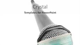  Presentation with epidemic - PPT layouts with microphone-with-face-mask-photo background and a white colored foreground