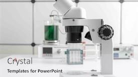  Presentation with laboratory microbiology - PPT theme consisting of microscope-in-a-scientific-microbiology background and a white colored foreground