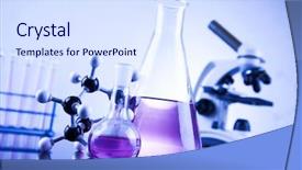  Presentation with biochemical medical laboratory - Audience pleasing presentation consisting of microscope in medical laboratory glassware backdrop and a  colored foreground