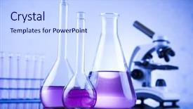  Presentation with biochemical medical laboratory - PPT layouts having microscope in medical laboratory glassware background and a  colored foreground