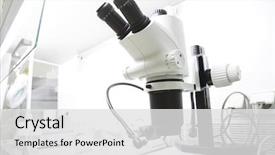  Presentation with molecular biology lab - Slide set having microscope in the molecular biology background and a white colored foreground