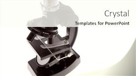  Presentation with microscope - Beautiful presentation theme featuring microscope over white background backdrop and a cream colored foreground