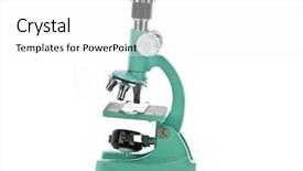  Presentation with microscope - Theme consisting of microscope side view isolated background and a white colored foreground