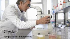  Presentation with petri dish - Slides consisting of microscope to examine petri dish background and a light gray colored foreground