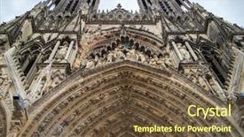  Presentation with notre dame - Presentation theme having microstock - architectural fragments of notre-dame de background and a tawny brown colored foreground