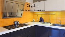  Presentation with kitchen - Slides having microwave imaging - fine image of modern wood background and a coral colored foreground