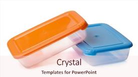  Presentation with plastic containers - Beautiful presentation design featuring microwave imaging - two plastic food containers isolated backdrop and a  colored foreground